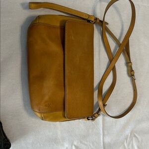 Frye Mustard Leather Crossbody Bag